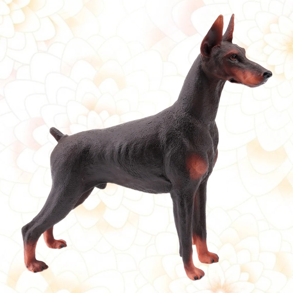 

Simulated Doberman Pinscher Dog Statues Home Decor Miniature Brown Pet Ornament