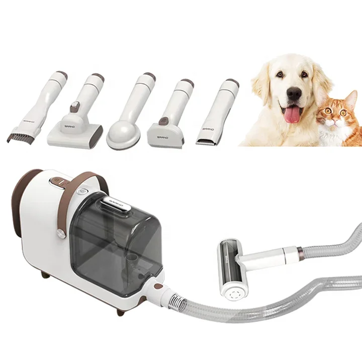 2024 Pet Grooming Products Dog Vacuum Cleaner hair trimming massage brush pet hair pet grooming vacuum cleaner kit for dog cat