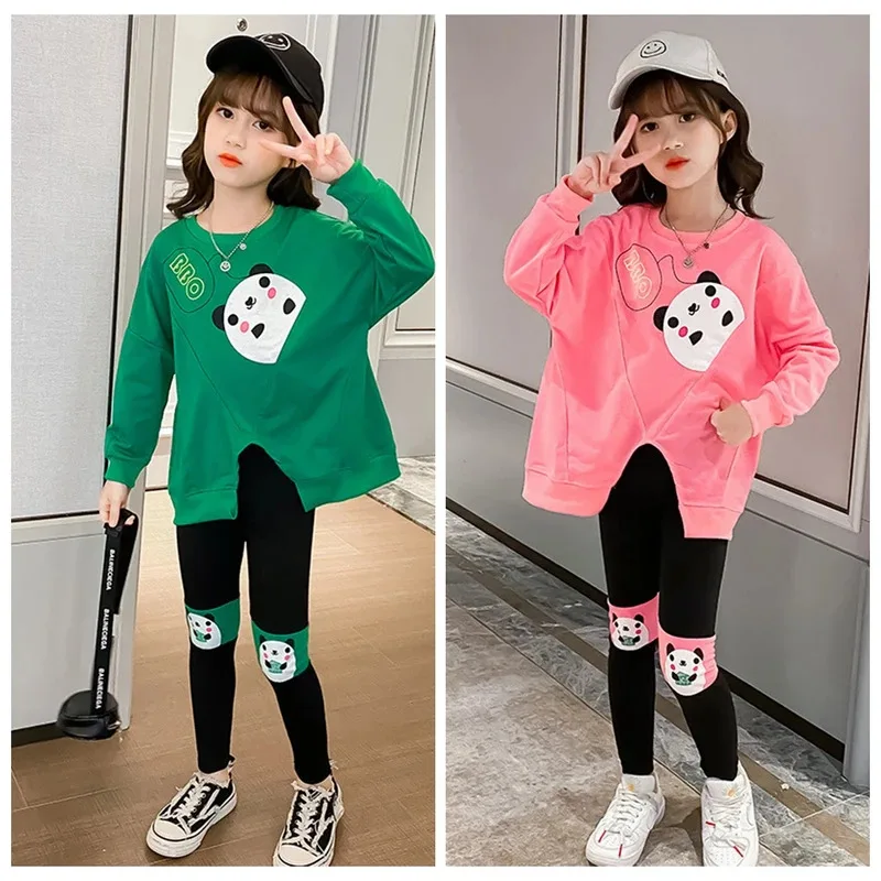 الربيع الفتيات مجموعة ملابس طفلة طويلة الأكمام الثعلب ملابس الطفل بلوزات و طماق الفتيات الخريف وتتسابق 3 4 5 6 7 8 9 10 12 سنة