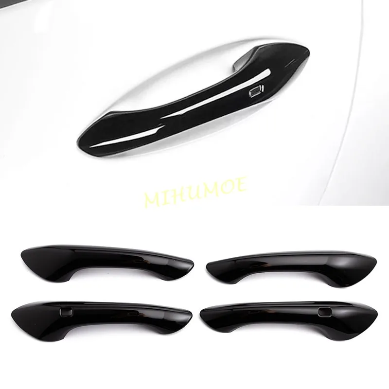 

For 2024-2025 Chevrolet Chevy Trax Carbon Fiber / Glossy Black Car Door Handle Cover Trim Sticker Styling Accessories Overlay