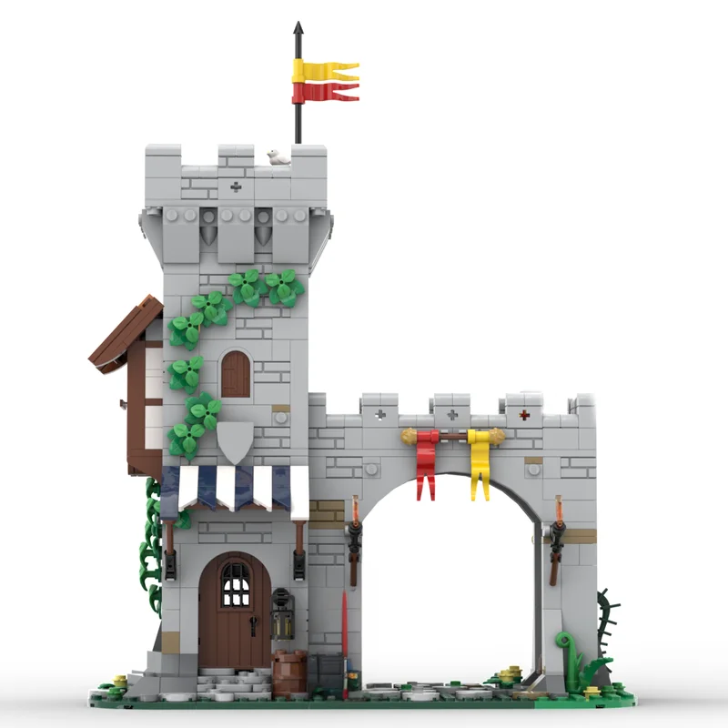 755 PCS MOC Medievale Leone Cavaliere Modulare Porta della città Modello Building Blocks Set Educazione Mattoni di montaggio fai da te Regali di Natale
