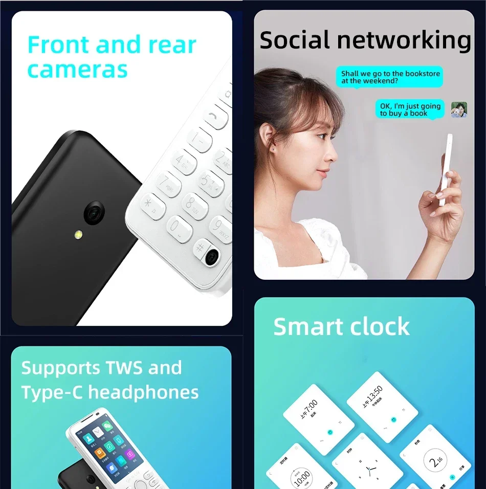 Qin F21 Pro 4G Touch Screen Smartphone Android11 3GB+32GB BT5.0 MTK6761 2120mAh Support Google Global Version Mobile Phone