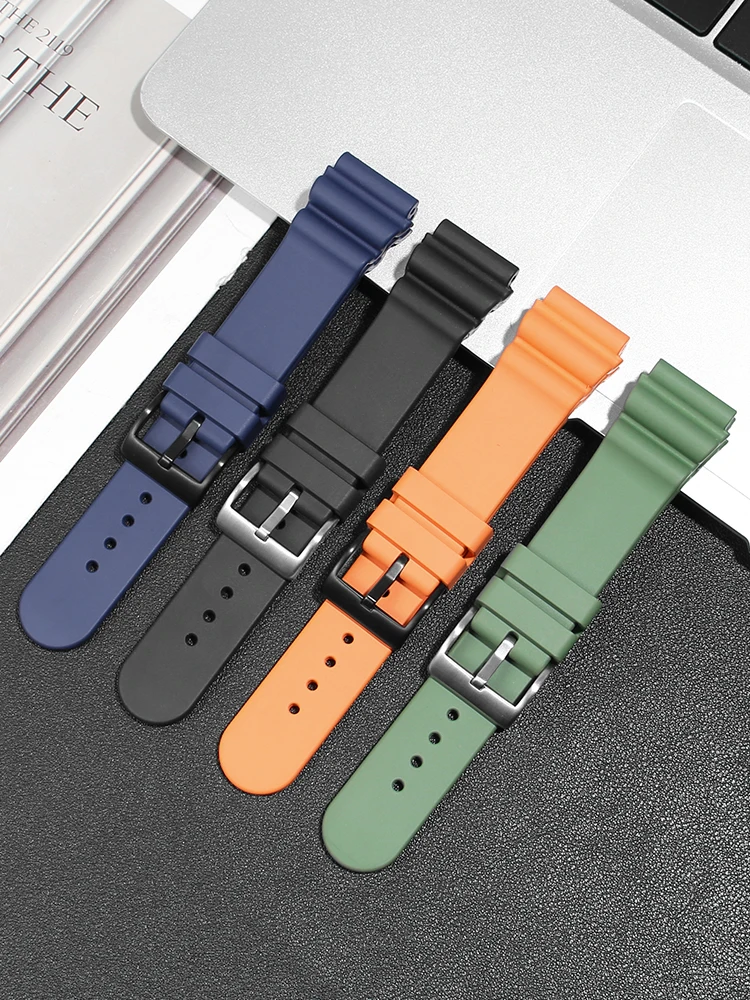 Suitable for S-e-i-k-o No. 5 Red Water Ghost SRP601J1 B53 599J1 Fluororubber Watch Strap Male