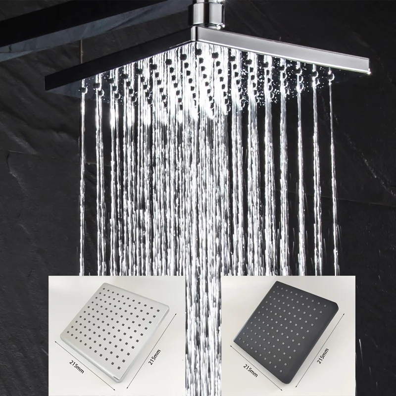 

8In ABS Rainfall Shower Head High Pressure Ceiling Mounted Spayrer Water Saving Square Rain Showerhead Bathroom Accessories