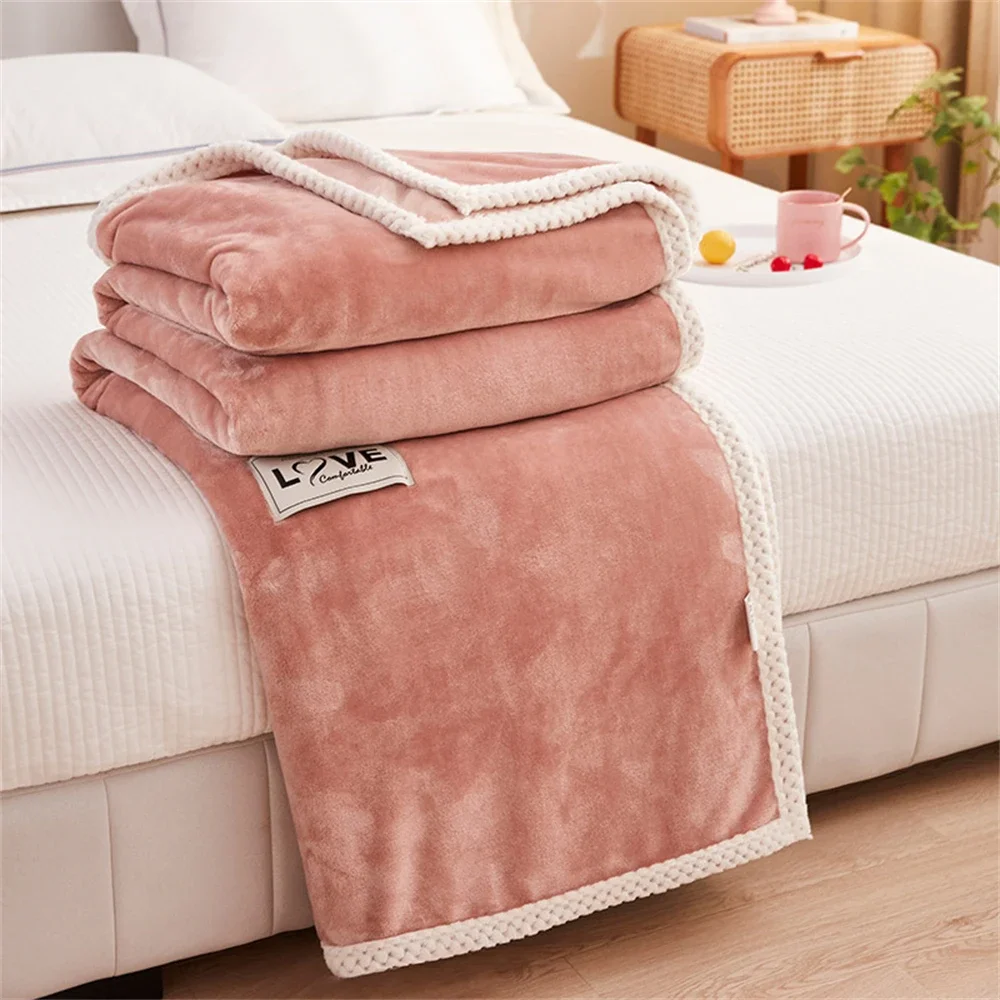 

Milk Velvet Blanket Portable Bedspread Shawl Blankets for Beds Warm Bedding Sofa Napping Throw Blanket Bedroom Decor Bed Cover