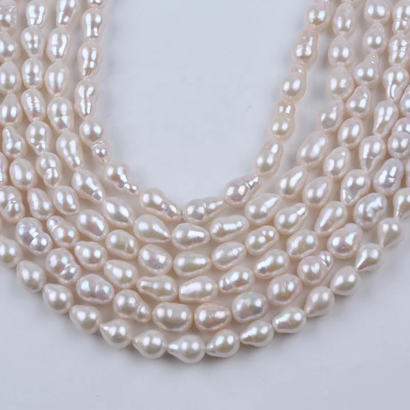 

Wholesale 7-9mm natural white color freshwater pearl strand edison baroque loose beads