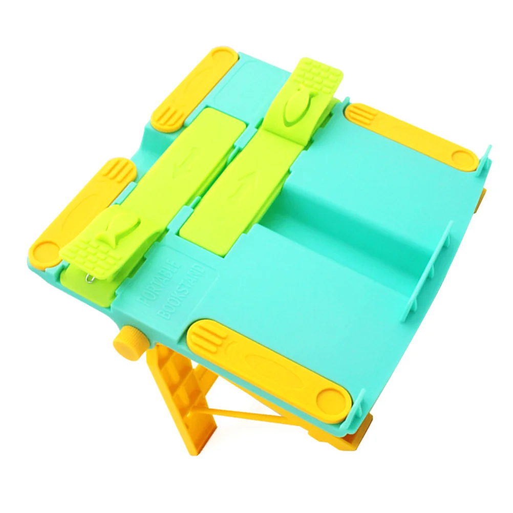 Suporte de livro dobrável suporte de leitura de plástico ajustável para estudantes suporte de mesa portátil escola em casa