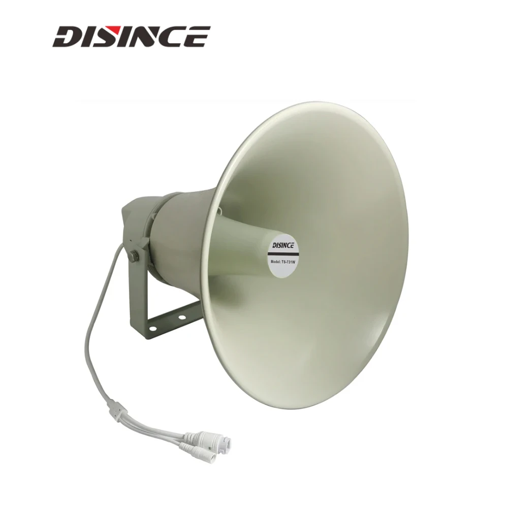 30W IP Horn Loudspeakers Powered by POE Dust/Waterproof Built-in Amplifier Network RJ45 IP Audio Endpoints