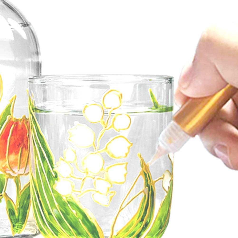 

6pcs Gold Paint Pens Acrylic Durable Fine Line Art Watercolor Brush Pen For Kids Graffiti Drawing Needle Tip Portable Watercolor