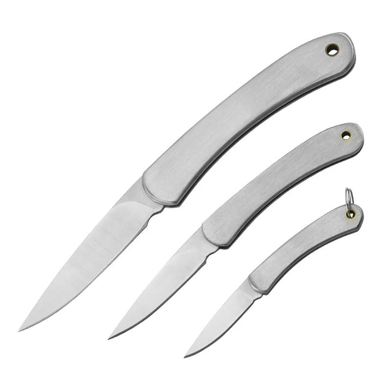 Mini Portable Fruit Knife Vegetable Fruit Peeling Stainless Steel Folding Fruit Knife Lockless Pocket Knife Kitchen Accessories