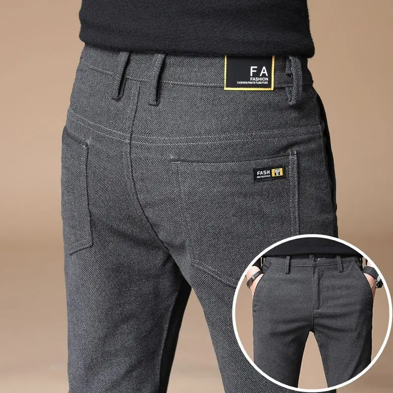 Lente Herfst Mannen Koreaanse Pak Broek Business Kantoor Streetwear Mode Mannelijke Kleding Elastische Losse Casual Rechte Broek 38