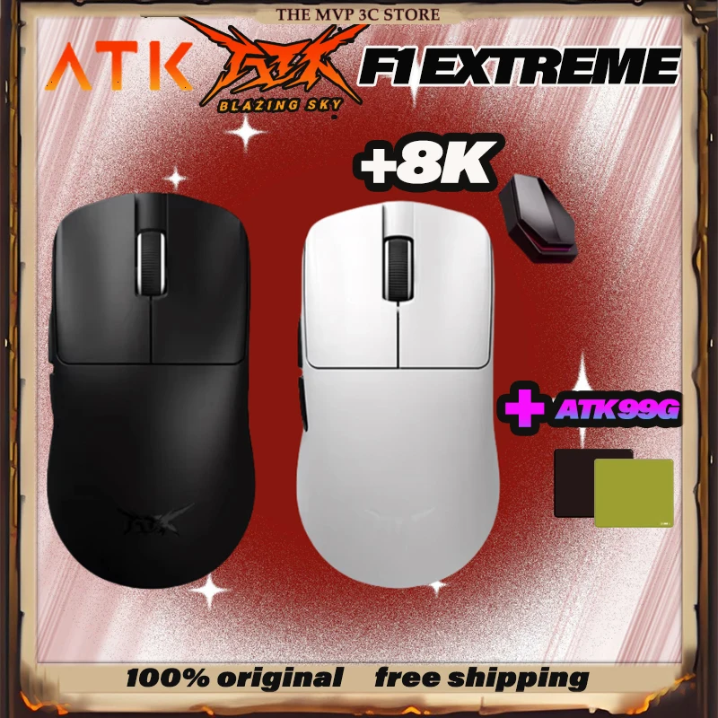 

ATK Blazing Sky F1 Extreme wireless Mouse 8kHz Tri Mode PAW3950 Ultra 35G Lightweight ergonomics Esport Office mice laptop Gift