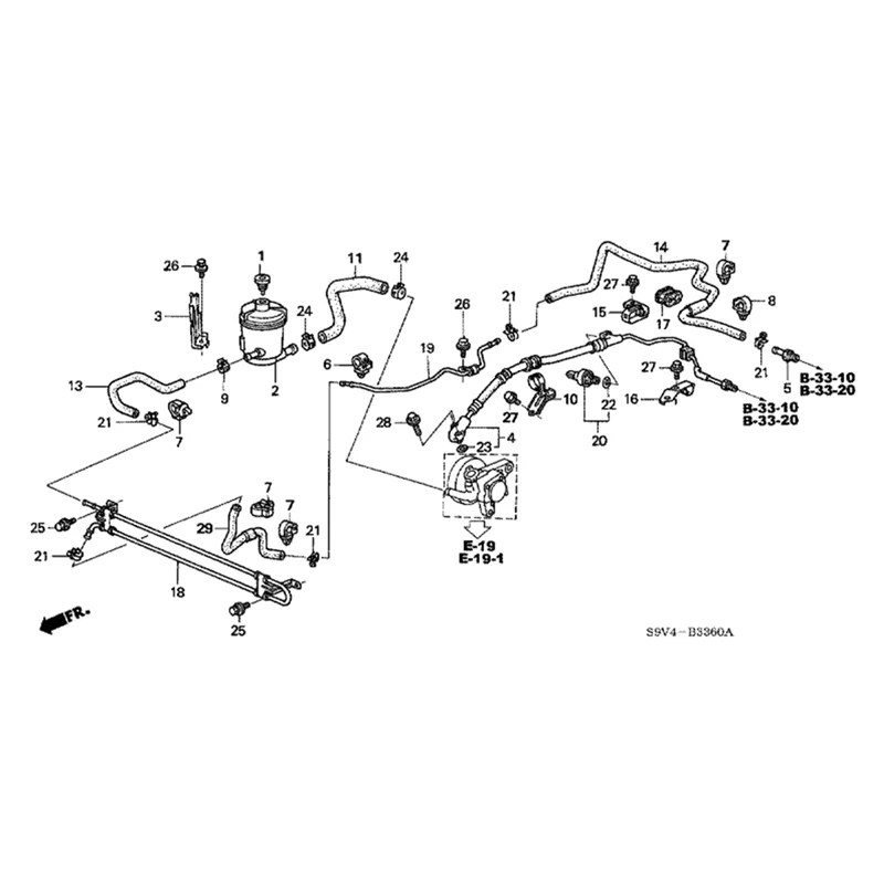 

A33K-Power Steering Pressure Hose Power Steering Pressure Hose For Acura 53713-S3V-A01