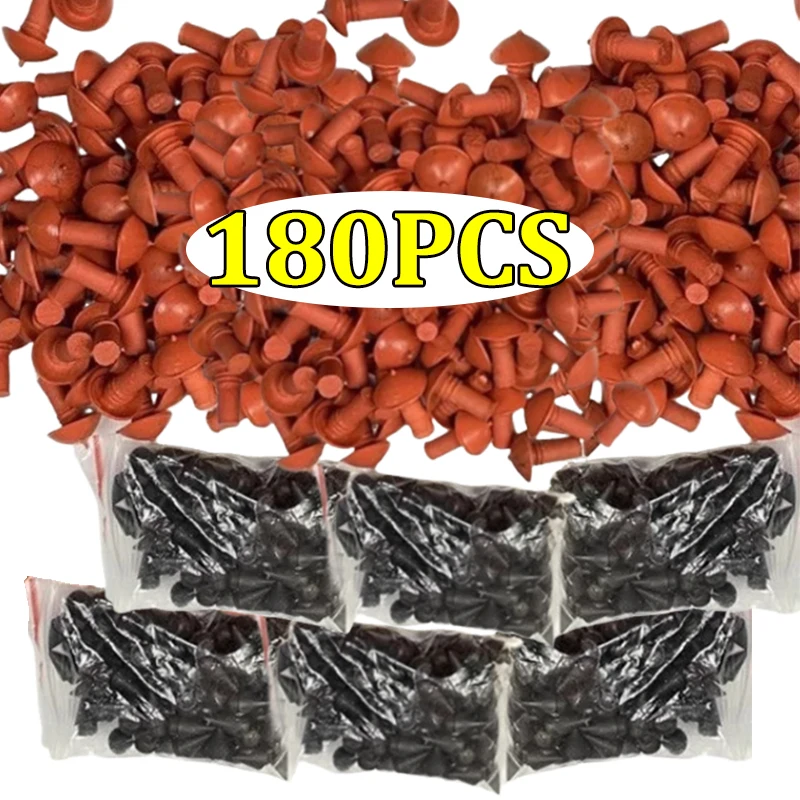 Réparation de pneus en forme de champignon pour voiture et moto, clous en caoutchouc portables, réparation de pneus, patchs sous vide, accessoires automobiles, 180 pièces