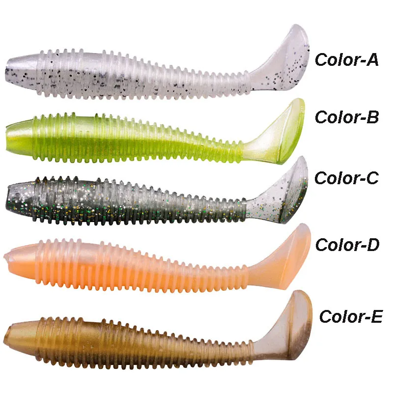 WESTBASS 10PCS Fishy Smell Silicone Worm Baits 60-70-75mm Jigging Swimbaits Soft Fishing Lures Pike lurre Rubber Wobblers Pesca