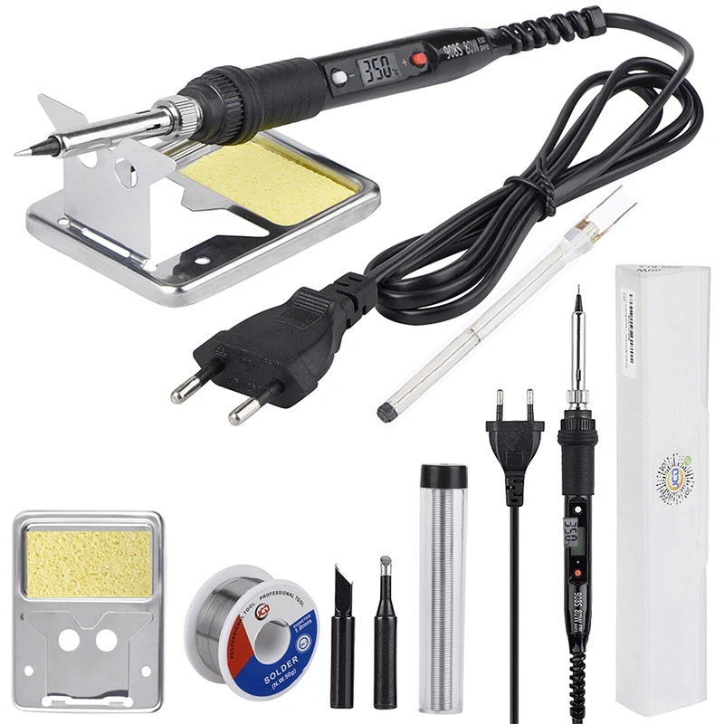 

JCD 80W LCD soldering iron 220V 110V adjustable Temperature Welding Solder Repair tool Ceramic heat soldering iron Tips kits