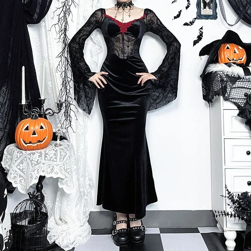 ladies clothes 2024 longsleeve gothic dresses woman sexy women's trendy women dresses 2024 sexy outfits lolita y2k dresses