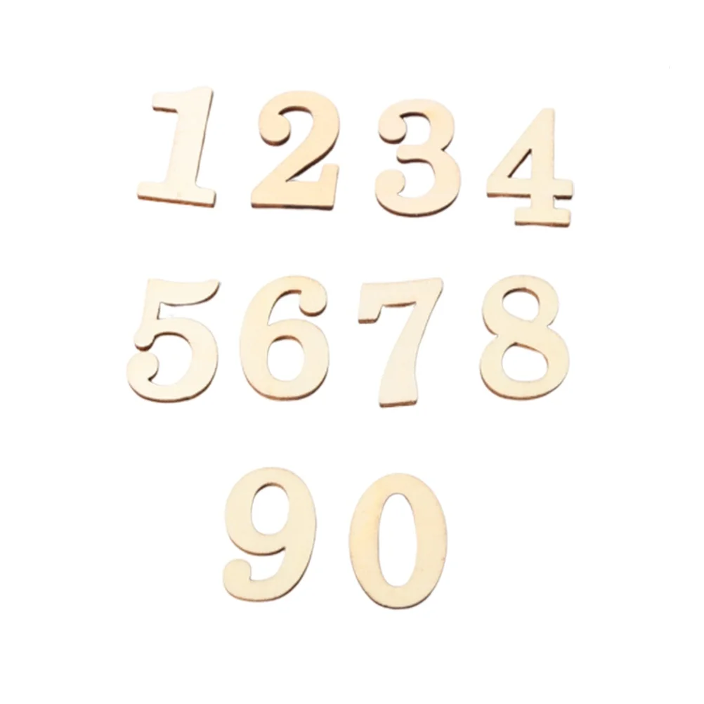 

10pcs Wooden Numbers Embellishment Environmentally Friendly Wood Slice with Numbers From 0 to 9 for Craft DIY Handmade