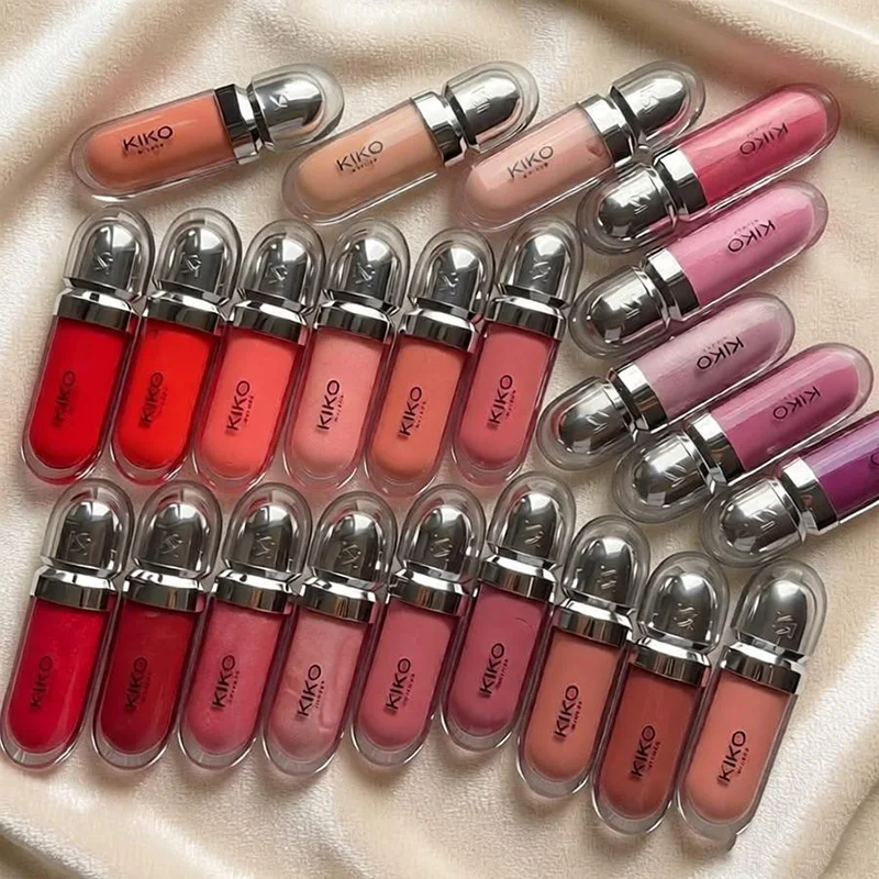 Kiko 3D Hydra Lip Gloss Non-fading Waterproof Blusher Moisturizing Shimmer Makeup Lip Gloss Lipstick Brun Pearly Mauve Liner