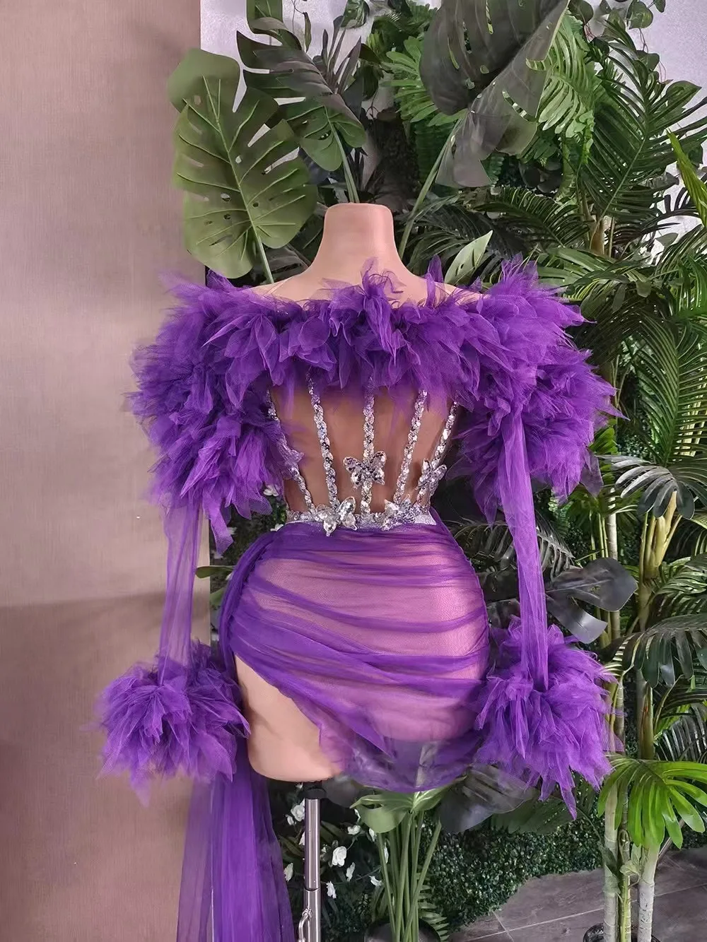 Personalisiertes dunkles Tube-Top, sexy ultrakurzer Geburtstagsparty-Prinzessinnenrock, Damen-Gruppenbühnen-Singkostüm – Detail 4