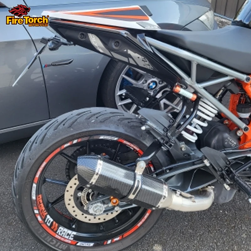 Ellenőrző lap Be számára KTM Pracli 125 250 390 RC390 2017 18 2019 2020 51mm Motorbicikli Halálra fáraszt Rendszer Hangtompító Szökés modified Közép Láncszem Csőhálózat