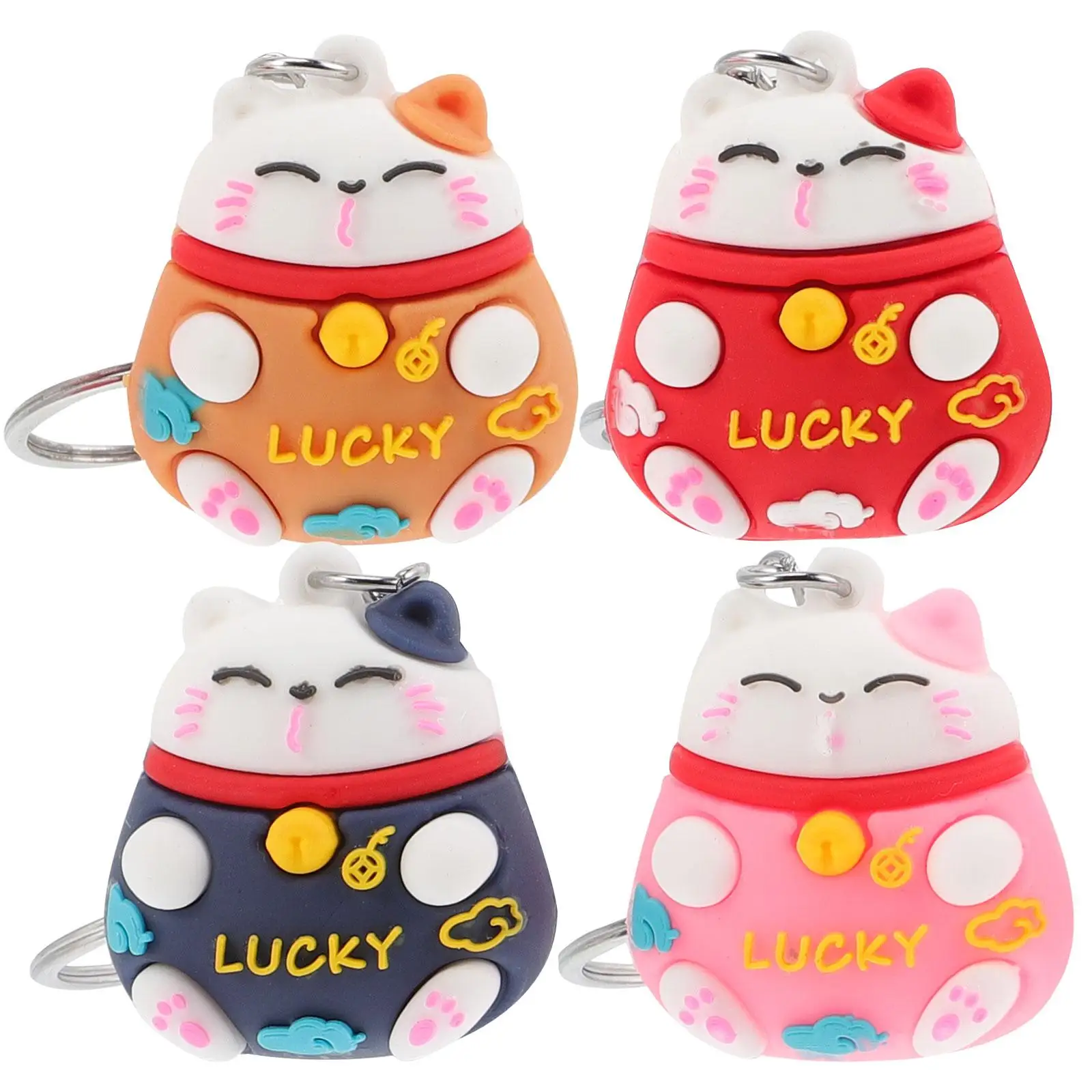 

4 Pcs Keychain Japanese Ring Bag Hanging Pendant Creative Holder Keyring Practical Durable Exquisite Workmanship