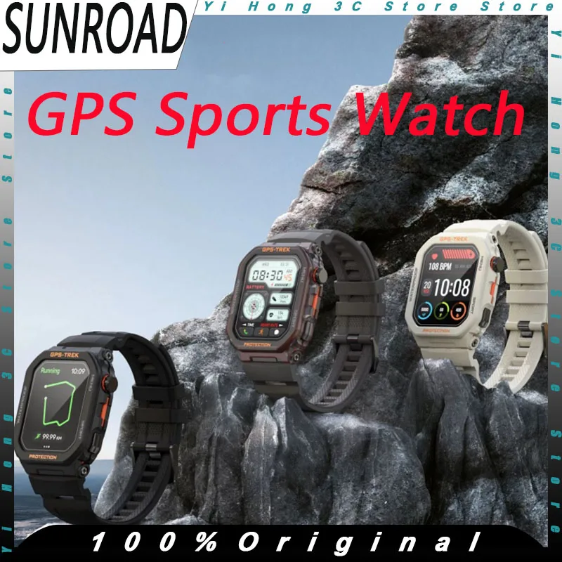 SUNROAD GPS Sports Watch Bluetooth Call Heart Rate Monitor IP68 Waterproof Long-endurance Custom Outdoor Smart Watch Gift