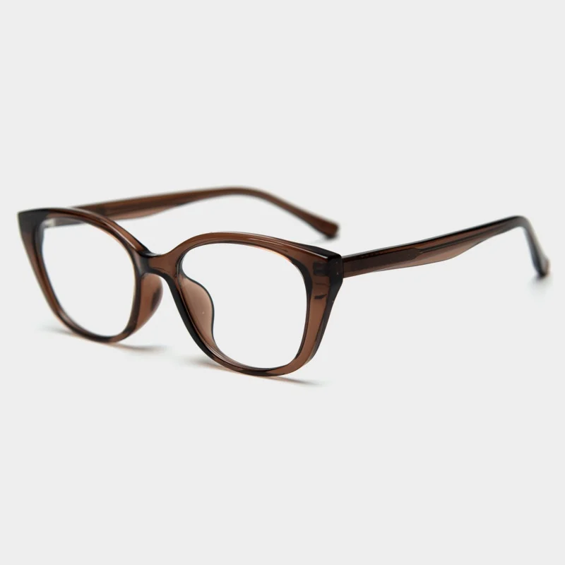 Women Full Rim Glasses Frame Cat Eye Eyeglasses Prescription Fashion Designed 19mm Big Nose Suitable