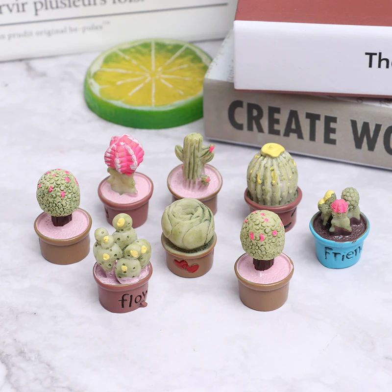 5Pcs Miniature Succulent Plant In Pot For Dollhouse Furniture Decoration Home