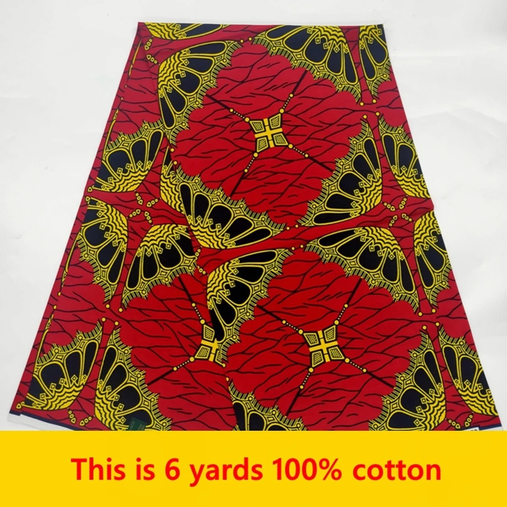 African Veritable Real Wax Cotton Fabric Mew Arrival High Quality Original Wax Ankara Fabric African Real Wax Print Cotton 6yard