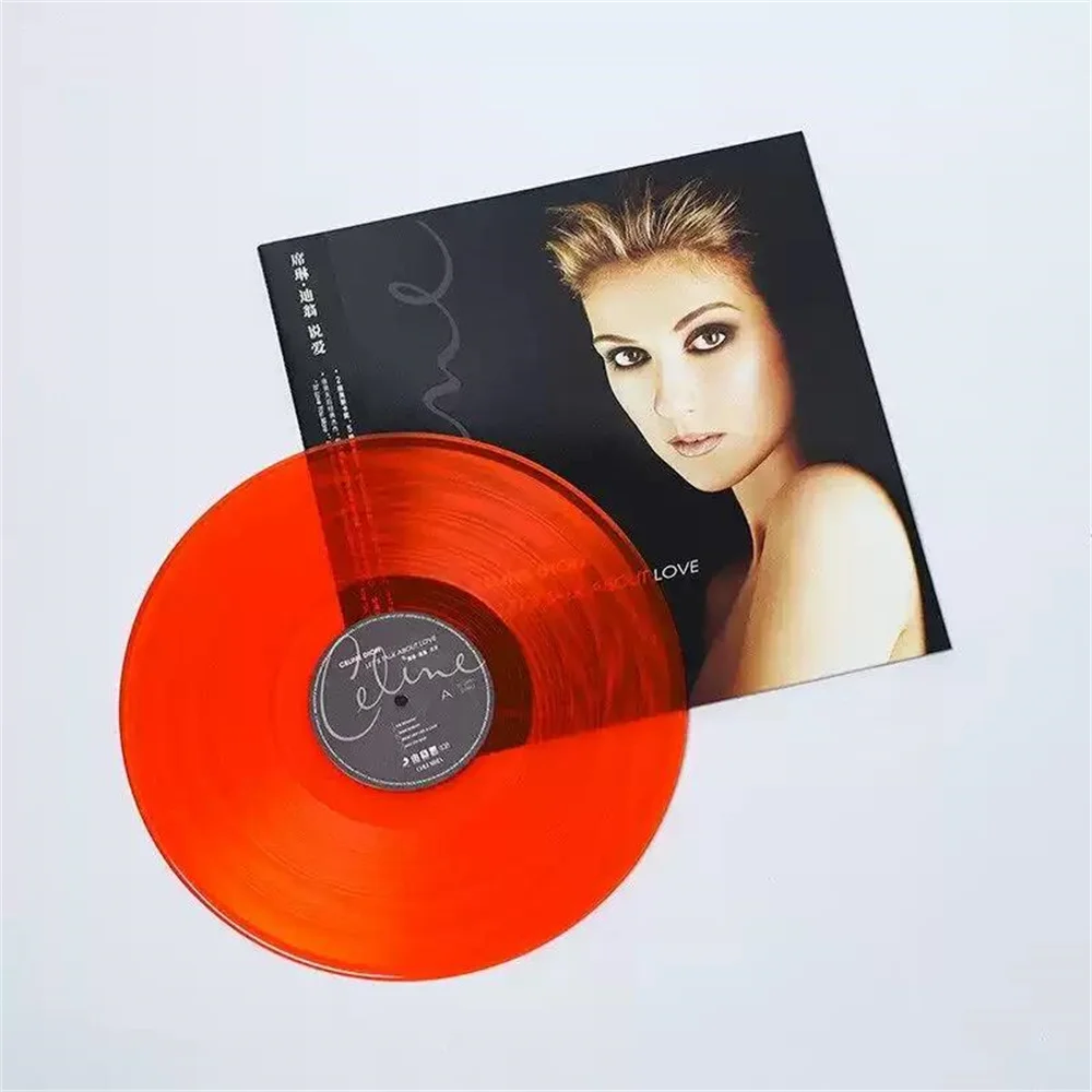 سيلين ديون ريكوردز لوف إصدار الذكرى السنوية الخامسة والعشرون My Heart Eternal Orange Gel 2LP Black Gel Record
