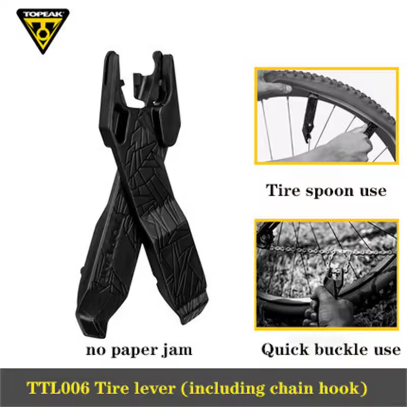 Topeak Bike Tire Lever Removal Tool Ultralight Durable Tyre Crowbar With Chain Hook Chain Link Plier Bicycle Repair Multi-Tool