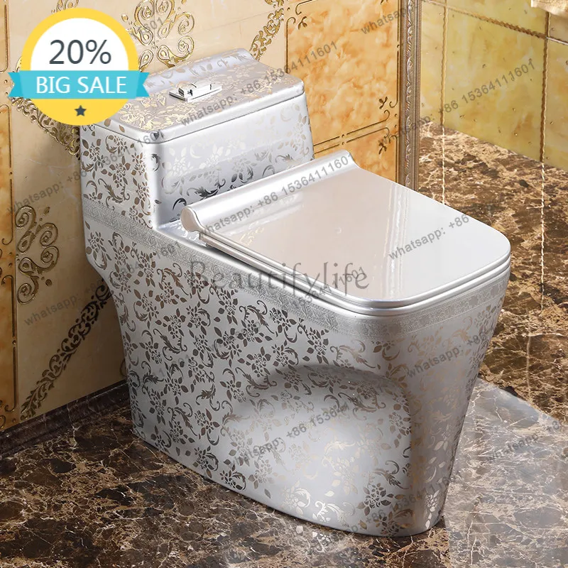 D30 Nordic retro flush toilet silver toilet siphon water-saving deodorant toilet