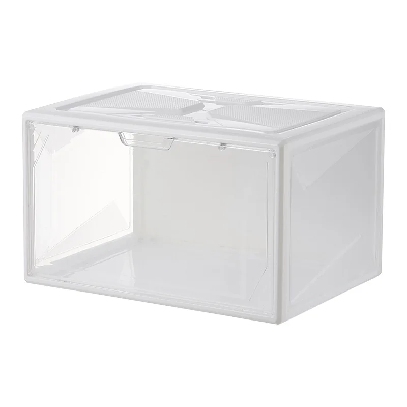 New shoe box magnetic suction side open transparent storage box sports shoes display cabinet can be from the wall shoe cabinet