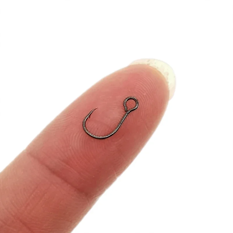 12pcs/lot Size 4#-12# for Fishing Lure Replacement Hook Single Fish Bait Hook Inline Hook Big Eye High Carbon Steel Tackle