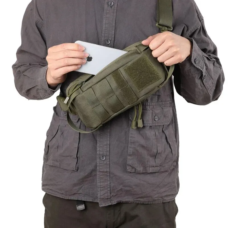 Riliwail-Tactical Crossbody Peito Bolsa Masculina, Sacos De Pesca, Multifuncional, Telefone, Luya