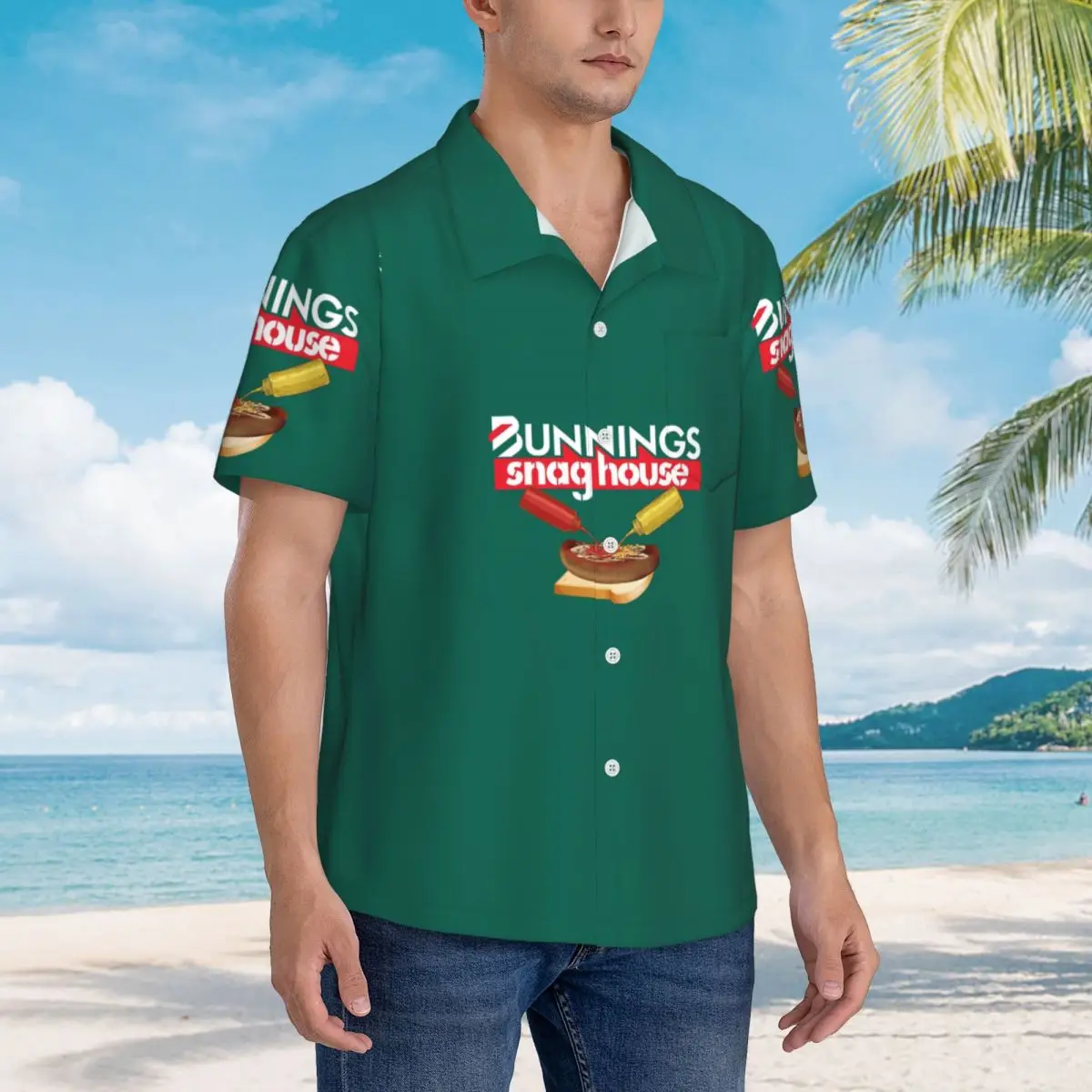 

Гавайские рубашки Bunnings Snaghouse, модная мужская рубашка с коротким рукавом для лета, пляжные мужские топы на пуговицах