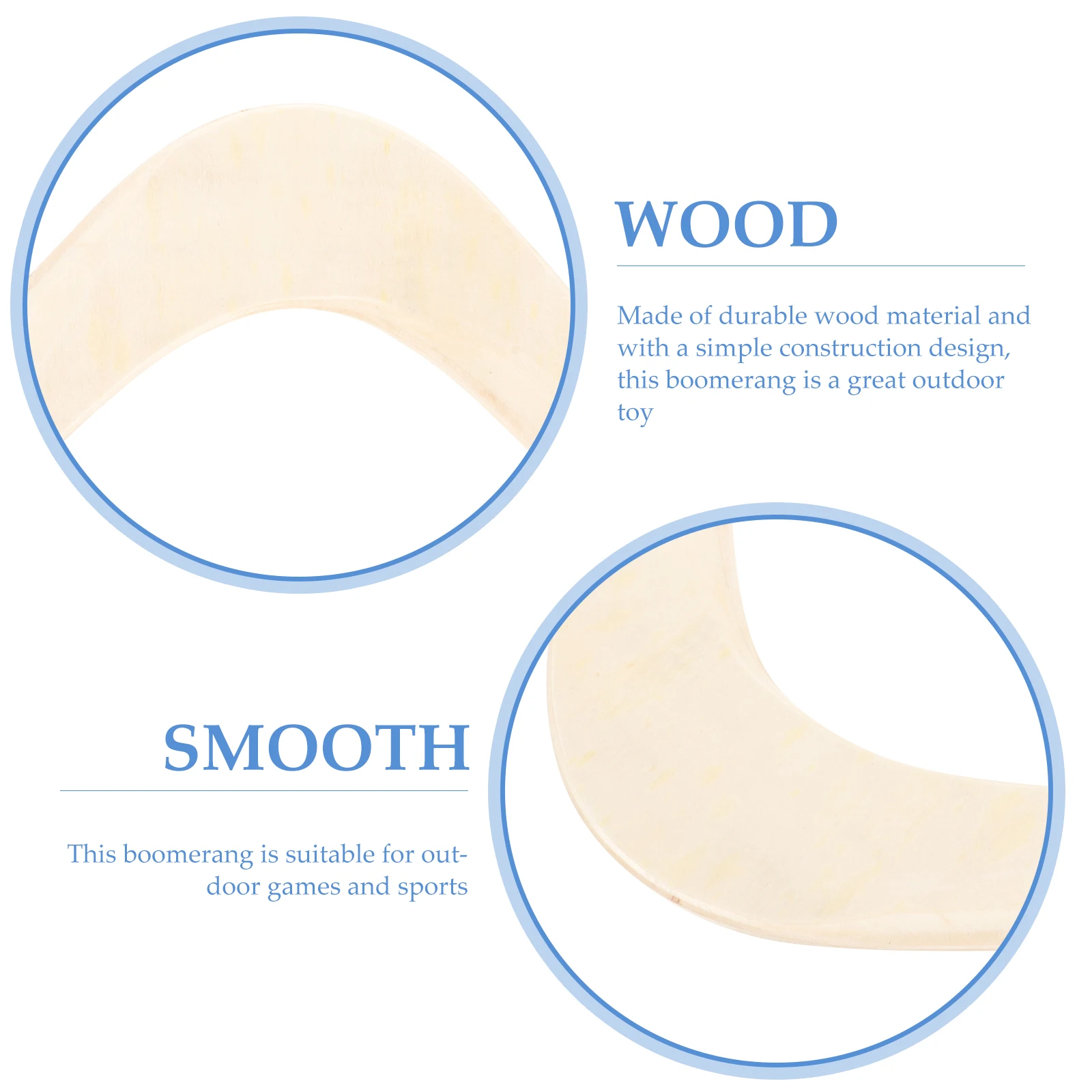 

1pcs Wooden Boomerang Toy Durable Wood Material Simple Shape Design Outdoor Sports Flying Toys Fun Play Catch Kids Toy