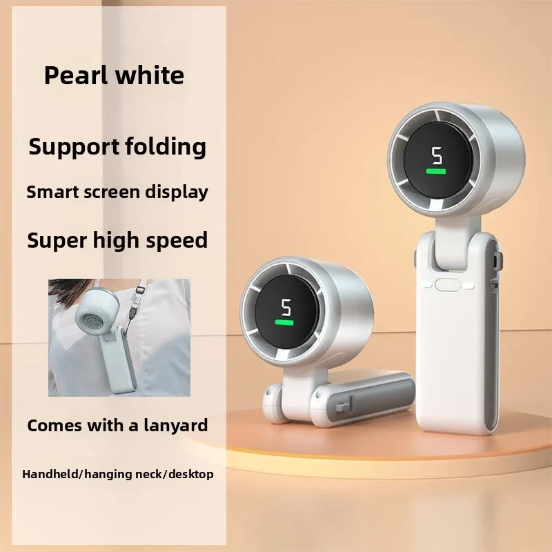 Mini Foldable Handheld Fan USB Charging Personal Neck Fan with Lanyard High Speed Cooling Fan for Summer