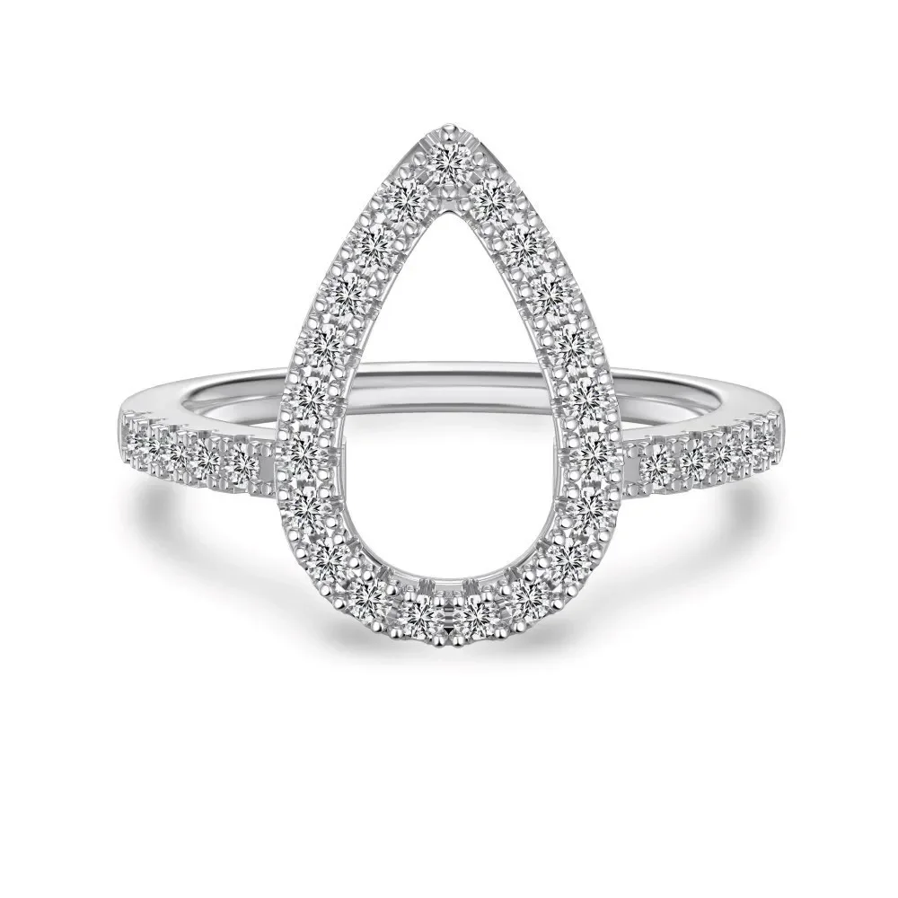 

HOT SALE S925 silver ring with a female design, niche, light luxury set, fashionable, water droplet detachable ring