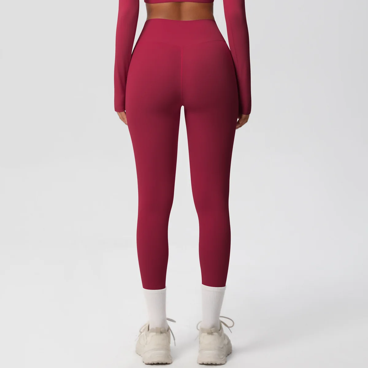 New Tight Solid Color Double-sided Brushed High-waisted Quick-drying Leggings Outdoor Running Sports Yoga Pants