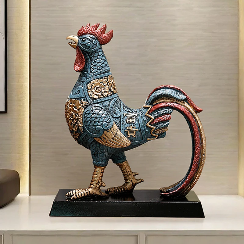 Lucky Rooster Home Decor Statue for Bar Cabinet & Living Room FortuneGift for HousewarmingBusinessOpening FriendsPresentOrnament - Image 3