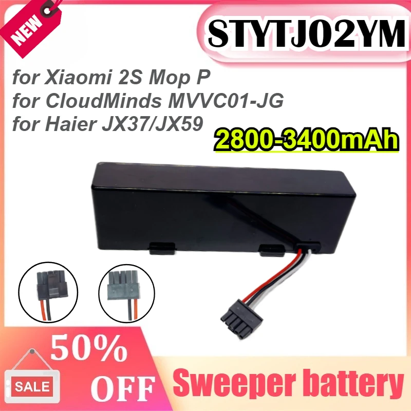 

STYTJ02YM 14.8V 2800/3400mAh Battery for Xiaomi for CloudMinds MVVC01-JG for Haier JX37/JX59 Vacuum Cleaner Battery