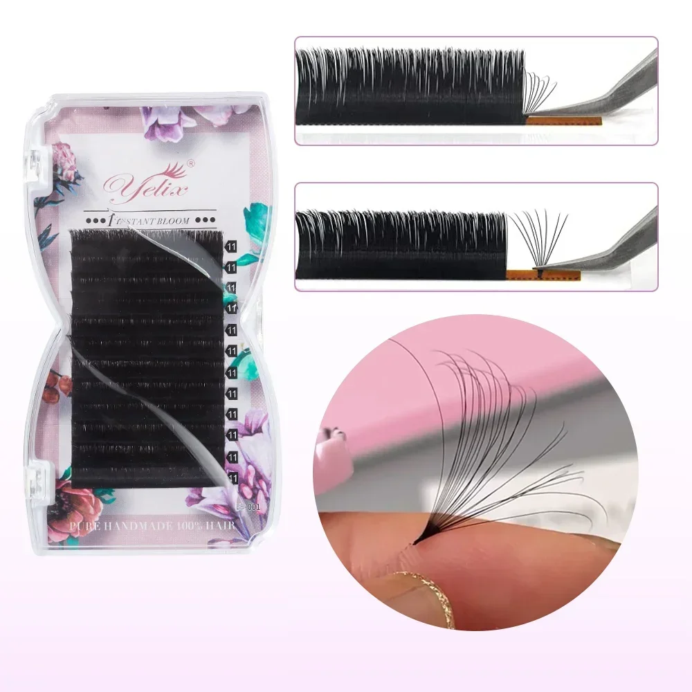 Easy Fanning Lashes 8-25mm Volume Russe Autofan Cilios Soft Professional Eyelash Extension Faux Natural Individual Eyelashes