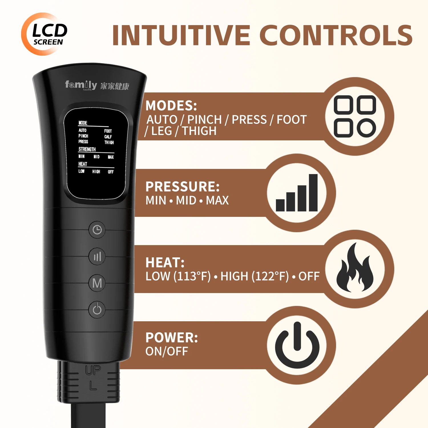 Leg Massager with Heat And Compression 6 Modes 3 Intensity Levels for Pain Relief Circulation Leg Compression Machine Boots