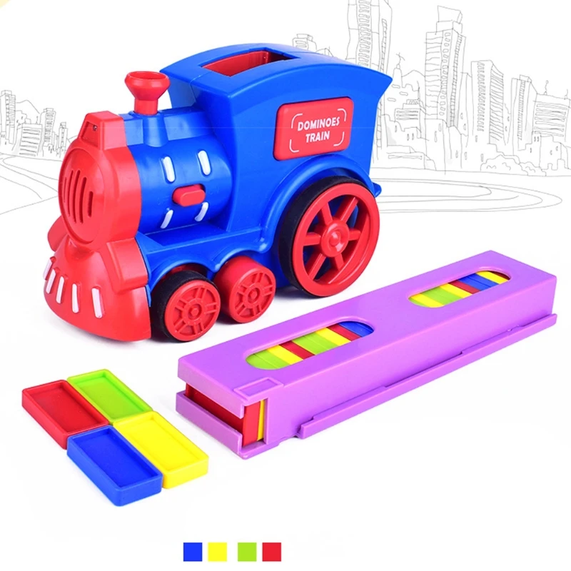 Electric Train Dominos Block Toy Learning Tiles Game Disassembled Interactive Educational Stacking Toy Funny Baby Gift D5QF