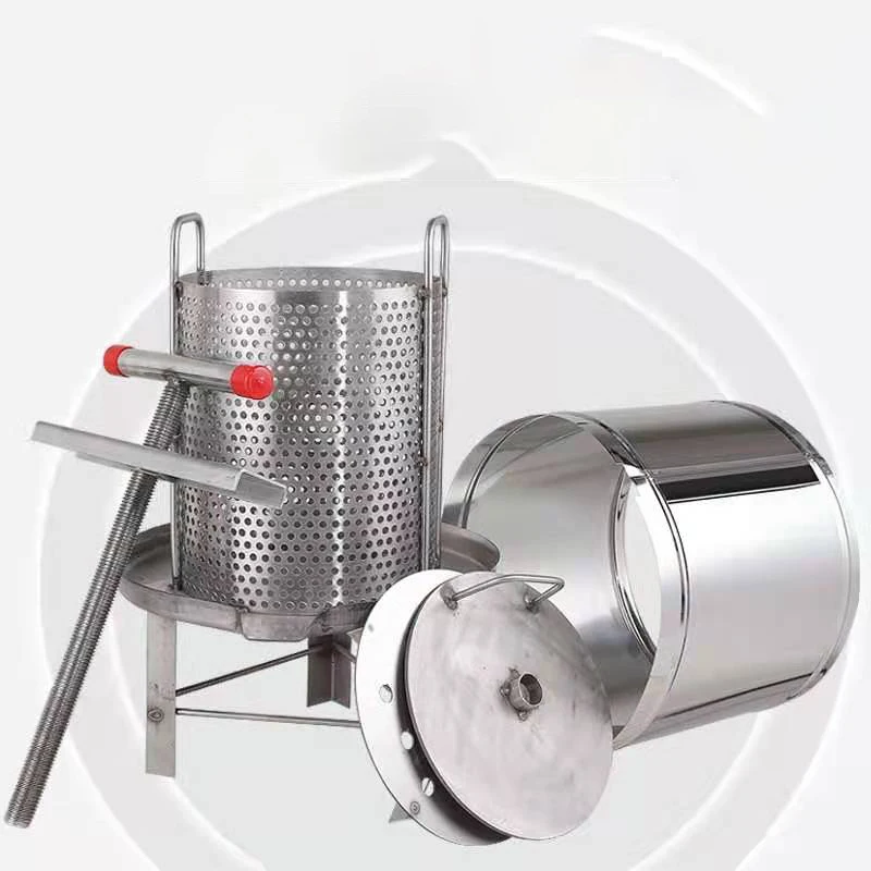 Stainless Steel Mesh Honey Pressing Machine Manual Rotating Bee Nugget Honey Squeezer Beekeeper Honey Pressing Machine