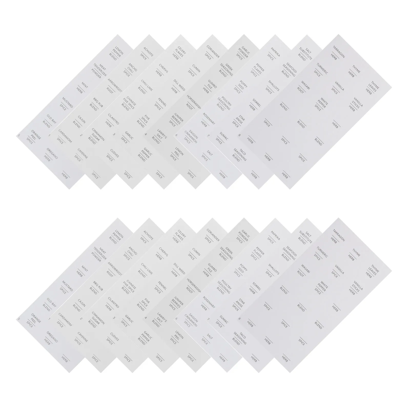 16Sheets Modern Round Spice Labels Stickers 1.5in Waterproof Smudgeproof Highcontrast Print for Kitchen Pantry Spice Rack Labels