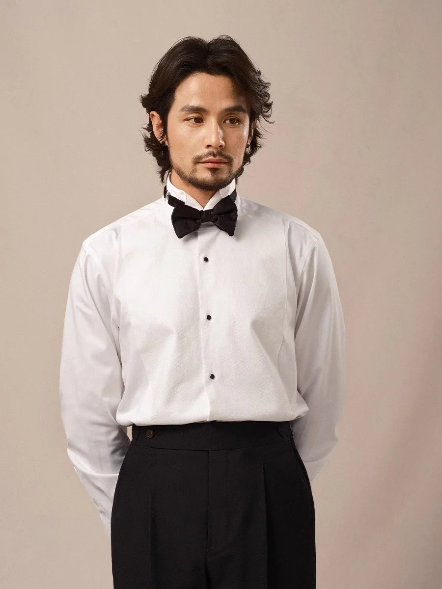 

Cultum Comfortable Skin-Friendly Iron-Free Wing Collar irt Men's Busin Gentleman Banquet Dr irt Bamboo Fiber