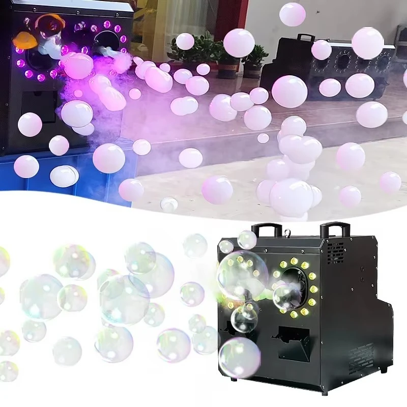 1500W/3000W with Led Light Fog Bubble Machine Maker 2 in 1 Smoke Bubble Machine for Halloween Stage DJ Birthday Wedding Party